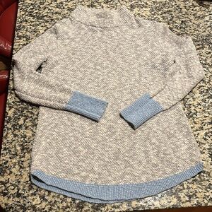 L.L. Bean Funnel Neck Sweater Tunic High Neck cotton & Linen